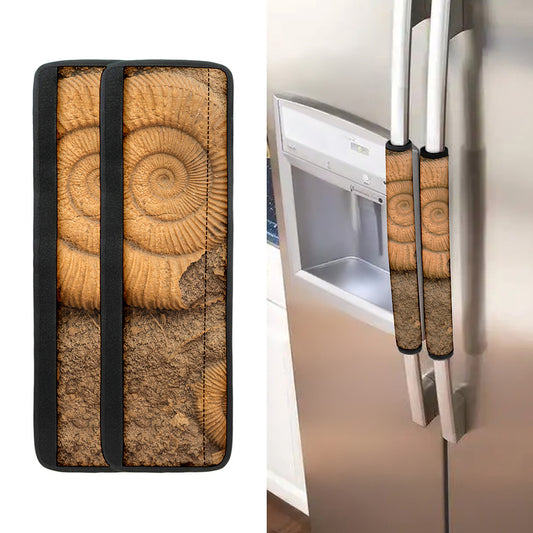 Ammonite Shell Fossil Print Refrigerator Handle Covers