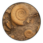Ammonite Shell Fossil Print Round Floor Mat