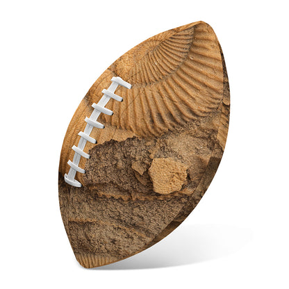 Ammonite Shell Fossil Print Rugby Ball