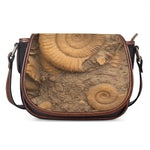 Ammonite Shell Fossil Print Saddle Bag