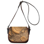 Ammonite Shell Fossil Print Saddle Bag