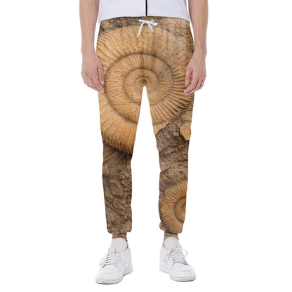 Ammonite Shell Fossil Print Scuba Joggers