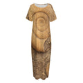 Ammonite Shell Fossil Print Short Sleeve Long Nightdress