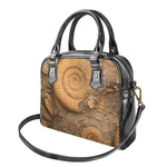 Ammonite Shell Fossil Print Shoulder Handbag