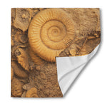Ammonite Shell Fossil Print Silk Bandana