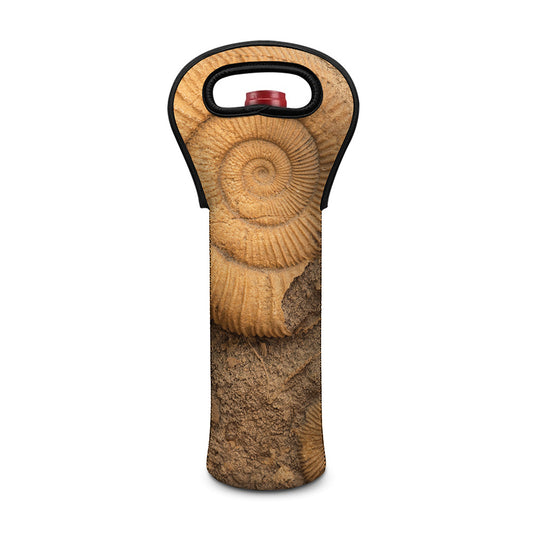 Ammonite Shell Fossil Print Single Neoprene Wine Tote