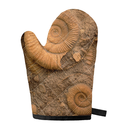 Ammonite Shell Fossil Print Single Oven Mitt