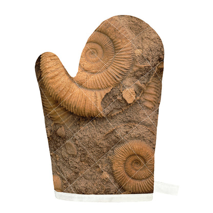 Ammonite Shell Fossil Print Single Oven Mitt