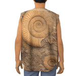Ammonite Shell Fossil Print Sleeveless Baseball Jersey