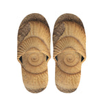 Ammonite Shell Fossil Print Slippers