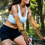 Ammonite Shell Fossil Print Sun Protection Arm Sleeves