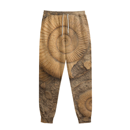 Ammonite Shell Fossil Print Sweatpants