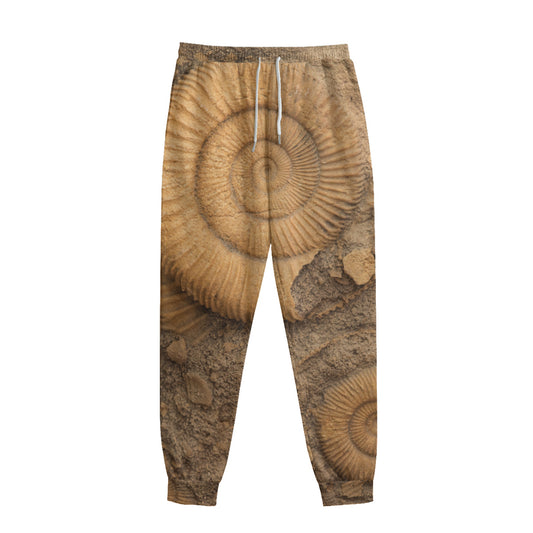 Ammonite Shell Fossil Print Sweatpants