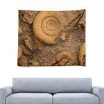Ammonite Shell Fossil Print Tapestry