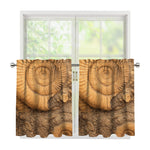 Ammonite Shell Fossil Print Tier Curtains