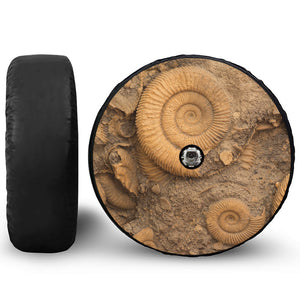 Ammonite Shell Fossil Print Tire Cover With Camera Hole