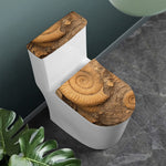 Ammonite Shell Fossil Print Toilet Lid And Tank Cover Set