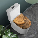 Ammonite Shell Fossil Print Toilet Lid Cover