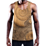 Ammonite Shell Fossil Print Training Tank Top