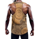 Ammonite Shell Fossil Print Training Tank Top