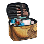 Ammonite Shell Fossil Print Travel Makeup Bag