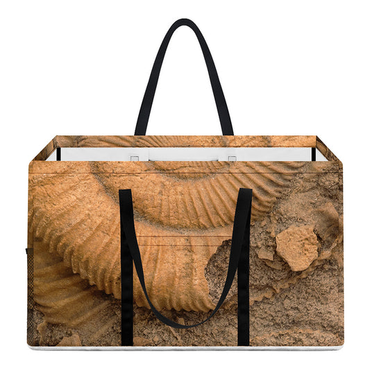 Ammonite Shell Fossil Print Utility Tote Bag