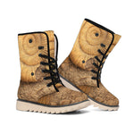 Ammonite Shell Fossil Print Winter Boots