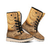 Ammonite Shell Fossil Print Winter Boots