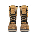 Ammonite Shell Fossil Print Winter Boots