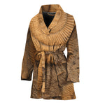 Ammonite Shell Fossil Print Women's Bathrobe