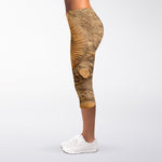 Ammonite Shell Fossil Print Women's Capri Leggings