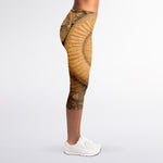 Ammonite Shell Fossil Print Women's Capri Leggings