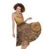 Ammonite Shell Fossil Print Women's Sleeveless Dress