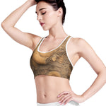 Ammonite Shell Fossil Print Women's Sports Bra