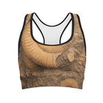 Ammonite Shell Fossil Print Women's Sports Bra