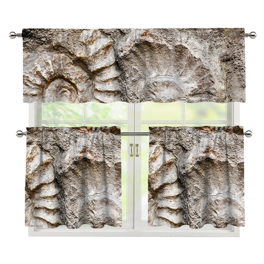 Ammonoidea Fossil Print 3 Piece Kitchen Curtains