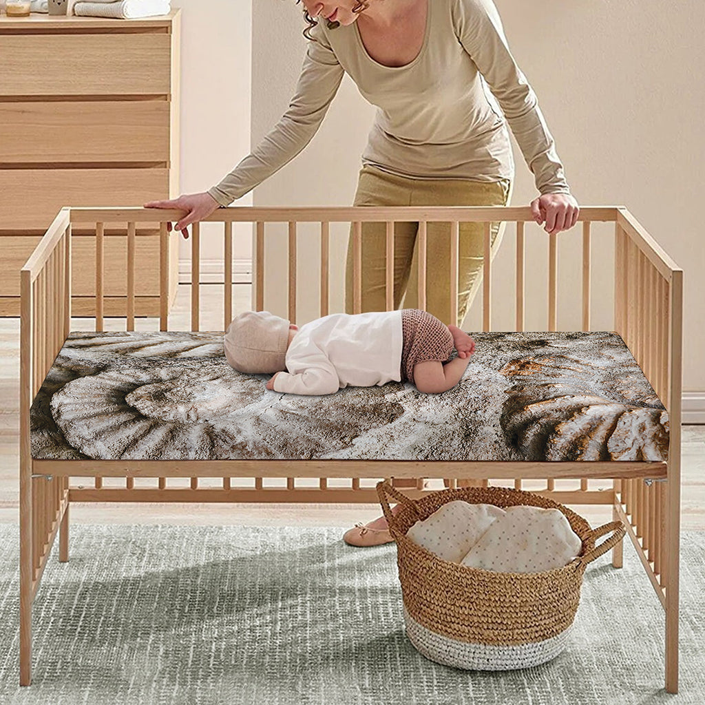 Ammonoidea Fossil Print Baby Crib Sheet