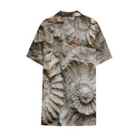 Ammonoidea Fossil Print Cotton Hawaiian Shirt