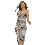 Ammonoidea Fossil Print Cross Back Cami Dress