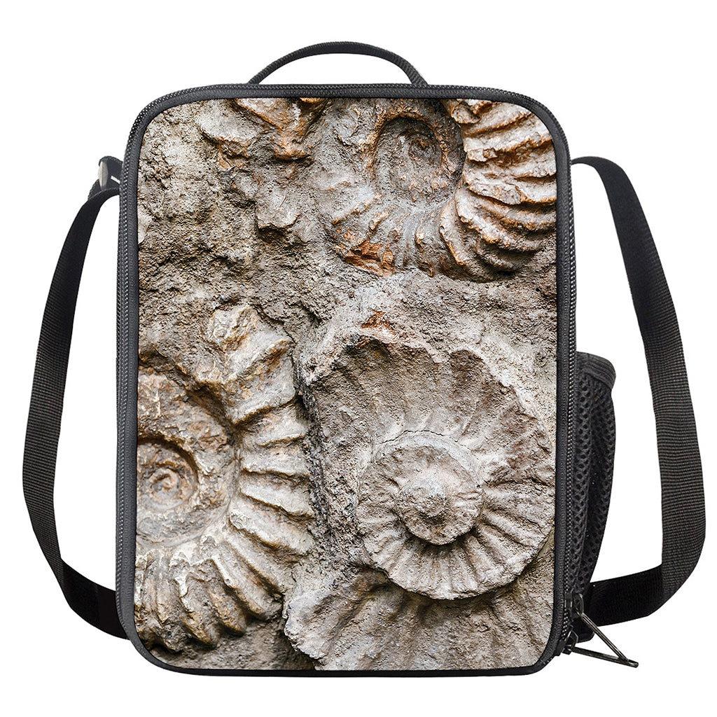Ammonoidea Fossil Print Crossbody Lunch Bag