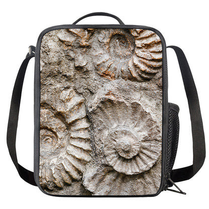Ammonoidea Fossil Print Crossbody Lunch Bag