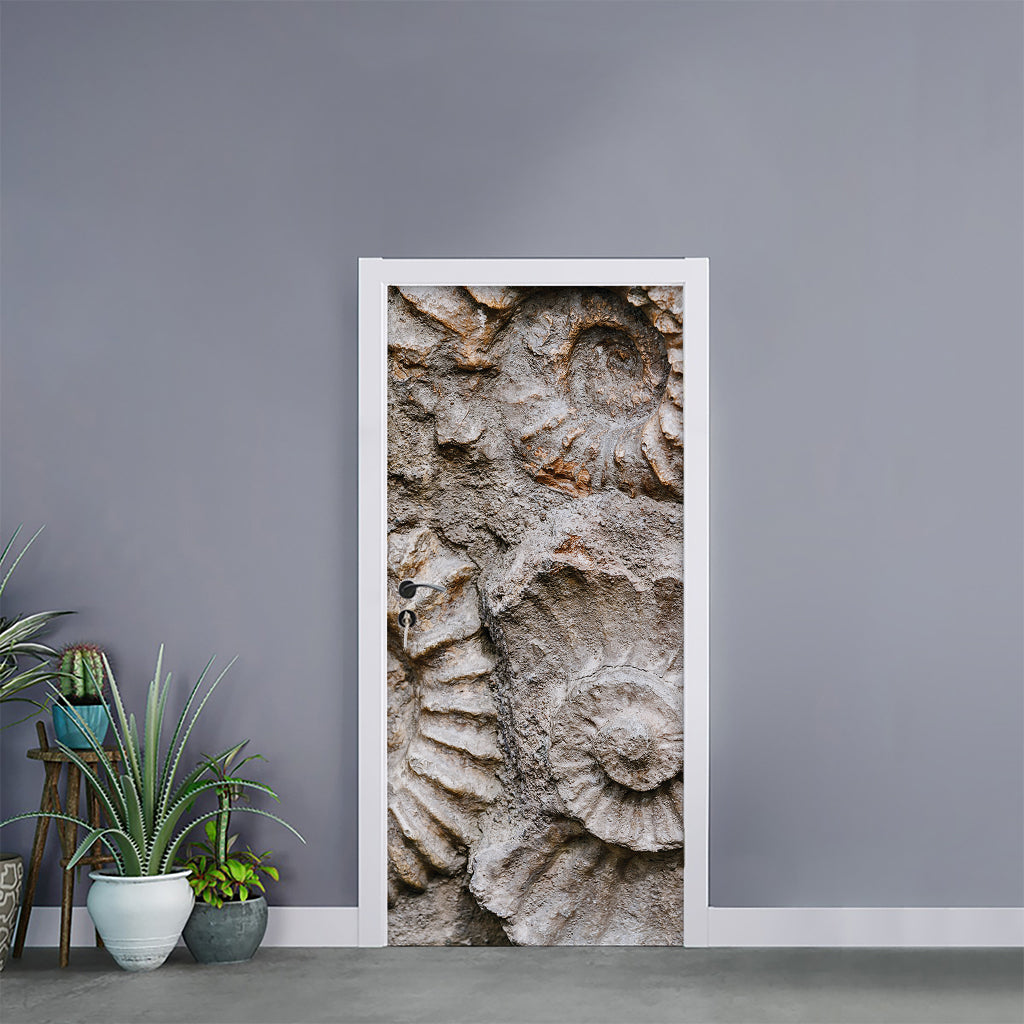 Ammonoidea Fossil Print Door Sticker