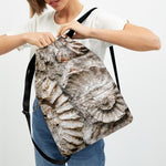 Ammonoidea Fossil Print Drawstring Backpack