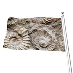 Ammonoidea Fossil Print Flag