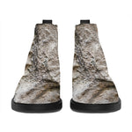Ammonoidea Fossil Print Flat Ankle Boots