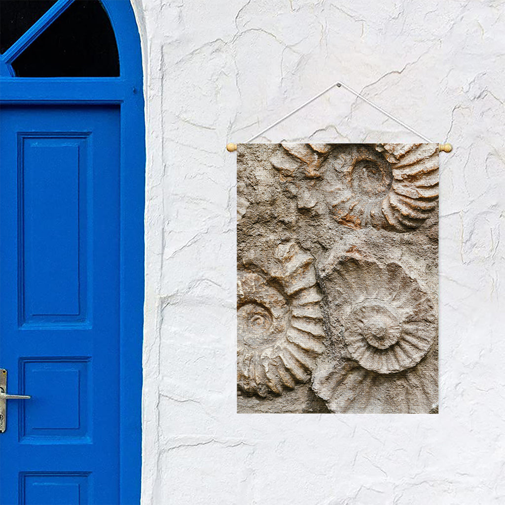 Ammonoidea Fossil Print Garden Flag