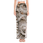 Ammonoidea Fossil Print High Slit Maxi Skirt