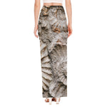Ammonoidea Fossil Print High Slit Maxi Skirt