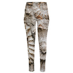 Ammonoidea Fossil Print High-Waisted Pocket Leggings