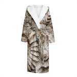Ammonoidea Fossil Print Hooded Bathrobe